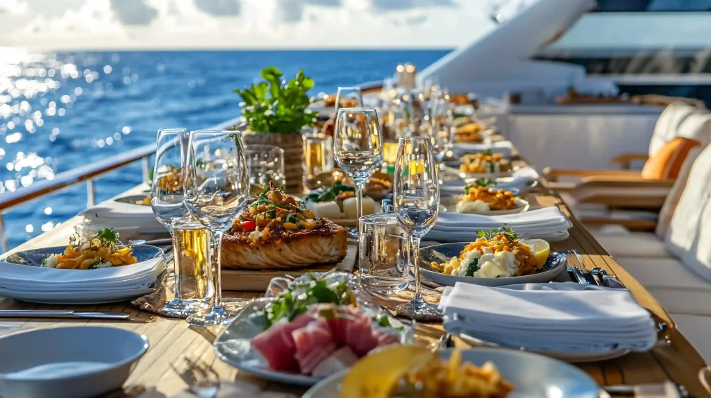 Image – luxury cruise dining experience with sunset views for US travellers